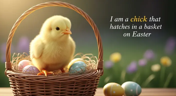 I Am A Chick That Hatches In A Basket On Easter
