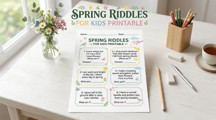 Spring Riddles for Kids Printable