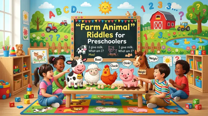 Farm Animal Riddles for Preschoolers