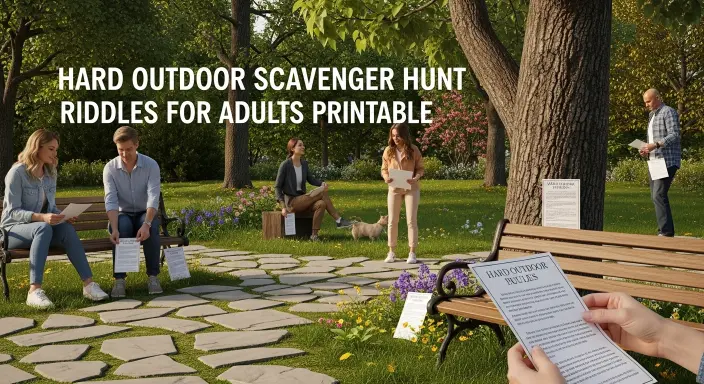 Hard Outdoor Scavenger Hunt Riddles for Adults Printable