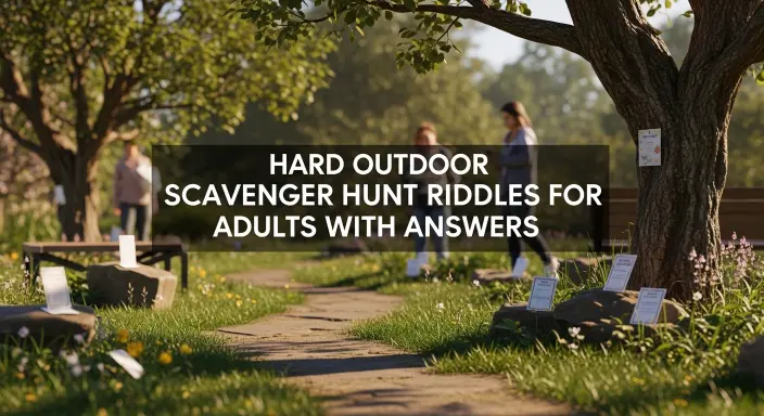 Hard Outdoor Scavenger Hunt Riddles for Adults with Answers
