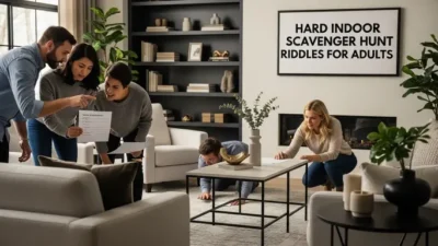 Hard Indoor Scavenger Hunt Riddles for Adults