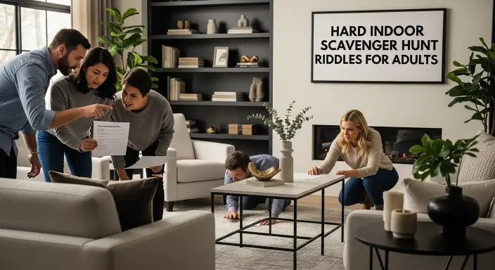 Hard Indoor Scavenger Hunt Riddles for Adults
